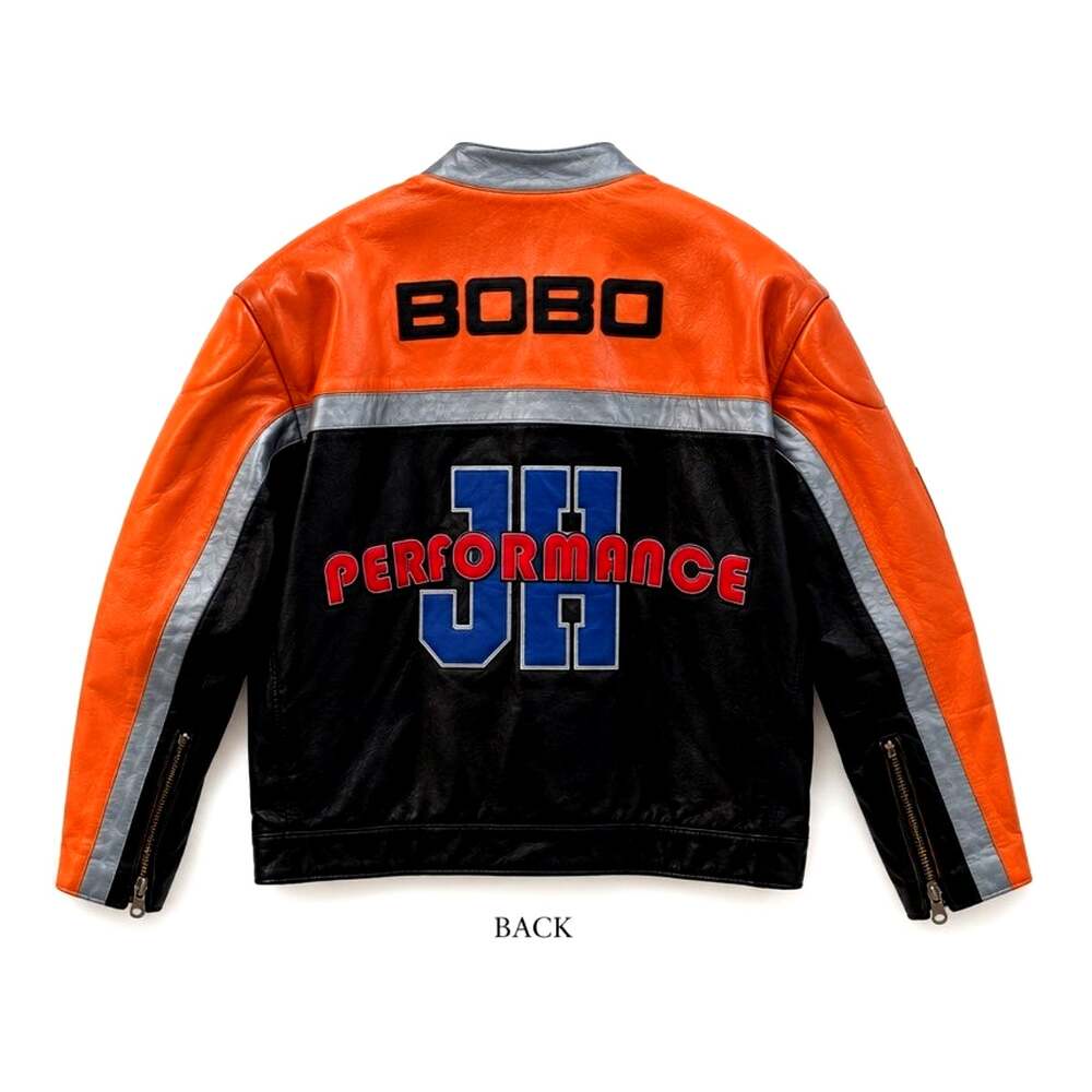 Jeff Hamilton Racing Leather Jacket Retro Style - Picture 2 of 3